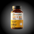 HachiFeel Vitamin D3 5000 IU + K2 (MK-4 & MK-7) 100 mcg – Bone & Immune Support | 120 Softgels